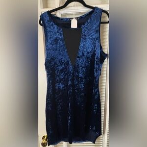 Rosianna Royal Blue Velvet Crush Dress-Size XL
